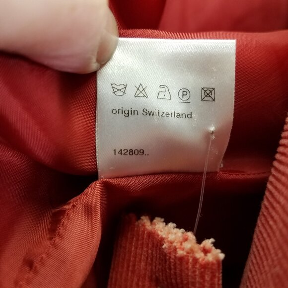 Akris Blazer Jacket Womens 8 Button Up Corduroy Crop Orange Coral Collared Camel - Picture 14 of 16